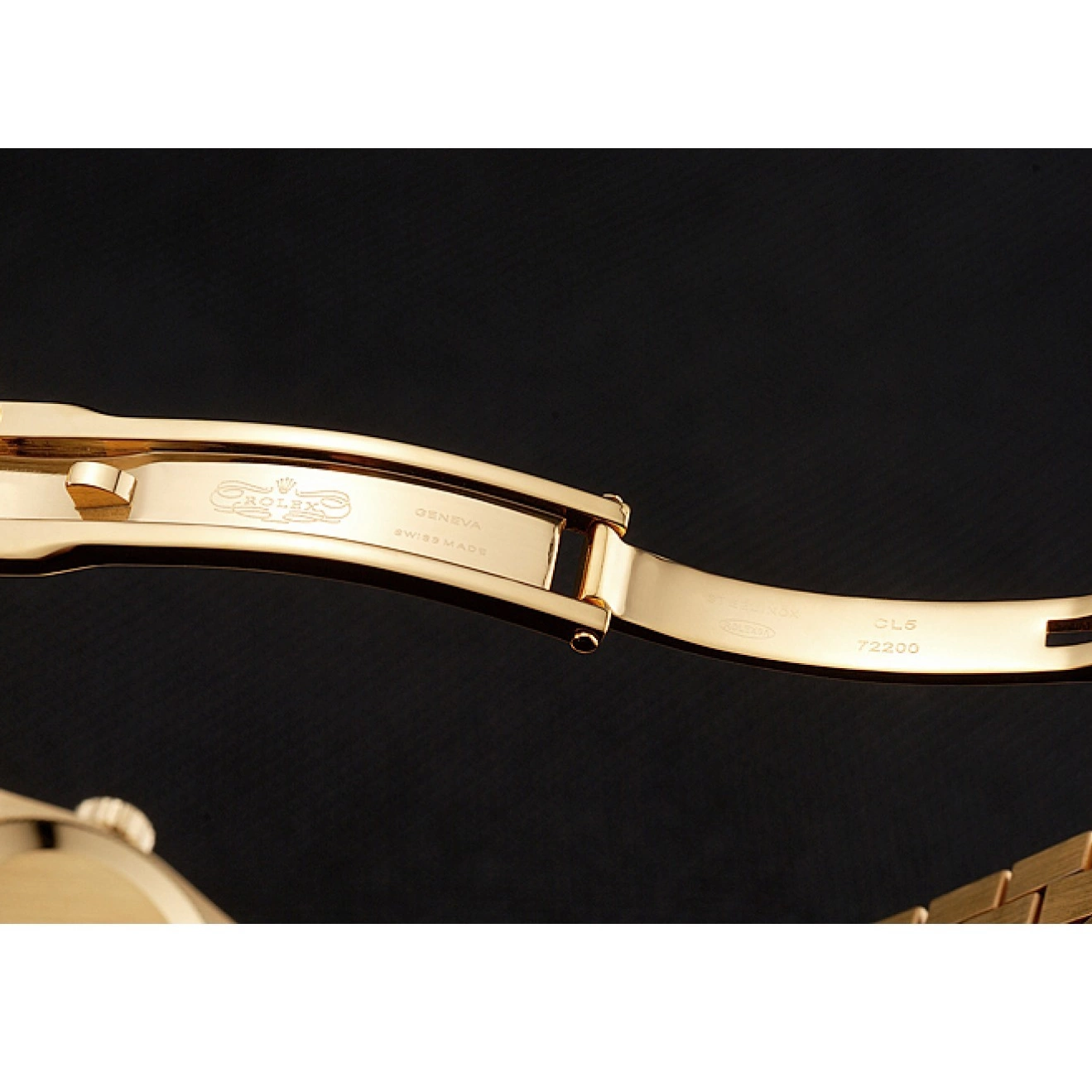 Aaa replica watch Champagne Bracelet Gold Swiss Dial Bezel Rolex Lady-Datejust 1454095 Diamond 0820
